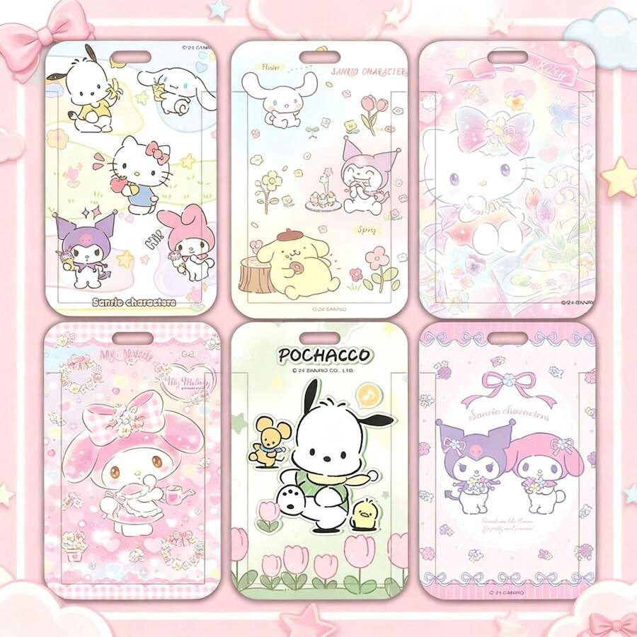 SANRIO 1个可爱证件/卡片夹，校园卡/公交卡套，卡通新款卡包 - 彩色 - 查看 1