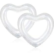 1pc Adult Inflatable Pool Float, Swimming Pool Beach Lake River Party Decor Toy, Fun Floating Device For Swimming Pool, Heart-Shaped Summer Swim Ring, Adult Water Beach Party Supplies, Attractive Water Photography Swimming Ring, Pool Inflatable, Beach Essentials, Pool Float - Clear - View 6