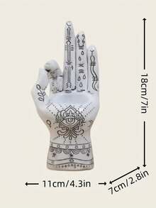 1 Peça Queimador de Incenso de Resina - Design Preto e Branco, Adequado para Velas Aromáticas ou Incenso em Bastão, Decoração Elegante para Casa como Presente de Eid Al-Fitr ou Espaço Espiritual, Acessório de Aromaterapia | Decoração Mística | Símbolo Cultural, Suporte de Incenso - Incensário Mão de Buda - Visão 3