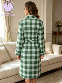 Áo choàng tắm nữ bốn mùa (xuân, hè, thu, đông) bằng vải flannel dày dặn, hai mặt, chất liệu nhung mềm mại, thêu họa tiết ngôi sao, tay dài, thoải mái khi mặc. - Nhiều màu - Xem 2