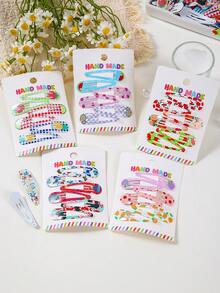 30pcs/Set Girls Colorful Dopamine Print Fruit/Tropical/Flamingo Drip Enamel Cute Princess BB Hair Clips, Suitable For Daily Use - Multicolor - View 2