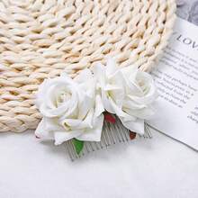 1 chiếc lược cài tóc cô dâu, lược cài tóc hình hoa hồng nhung giả, phụ kiện cài tóc, lược cài tóc hai bông hồng, lược cài tóc, lược cài tóc búi cao. - nhiều màu - Xem 8