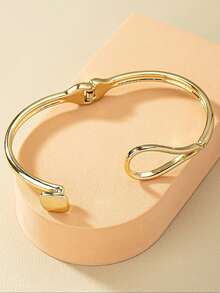 Brazalete de metal con abertura minimalista - Pulsera de metal de resorte - Ver 4