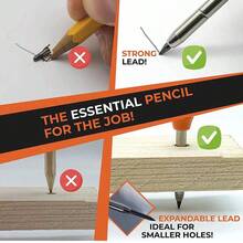 5pcs High Quality Carpenter Pencils, Able To Leave Deep Marks, Built-In Sharpener, Clip Included. Suitable For Woodworkers And Construction Workers. - Multicolor - View 5