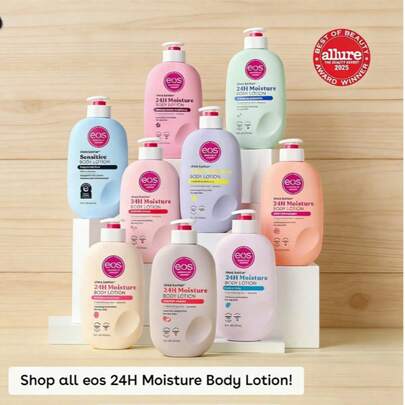 Eos 24H Moisture Travel Body Lotion- Vanilla Cashmere, Travel Size Essential, Toiletries, Mini Body Lotion For Dry Skin, 2.5 Fl Oz(1pack)