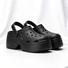 Sandal Bersol Tebal Bermotif Leopard Terbaru 2026, Sandal Selop Musim Panas untuk Pantai dan Taman, Sandal Platform Anti Selip untuk Wanita - Hitam - View 6