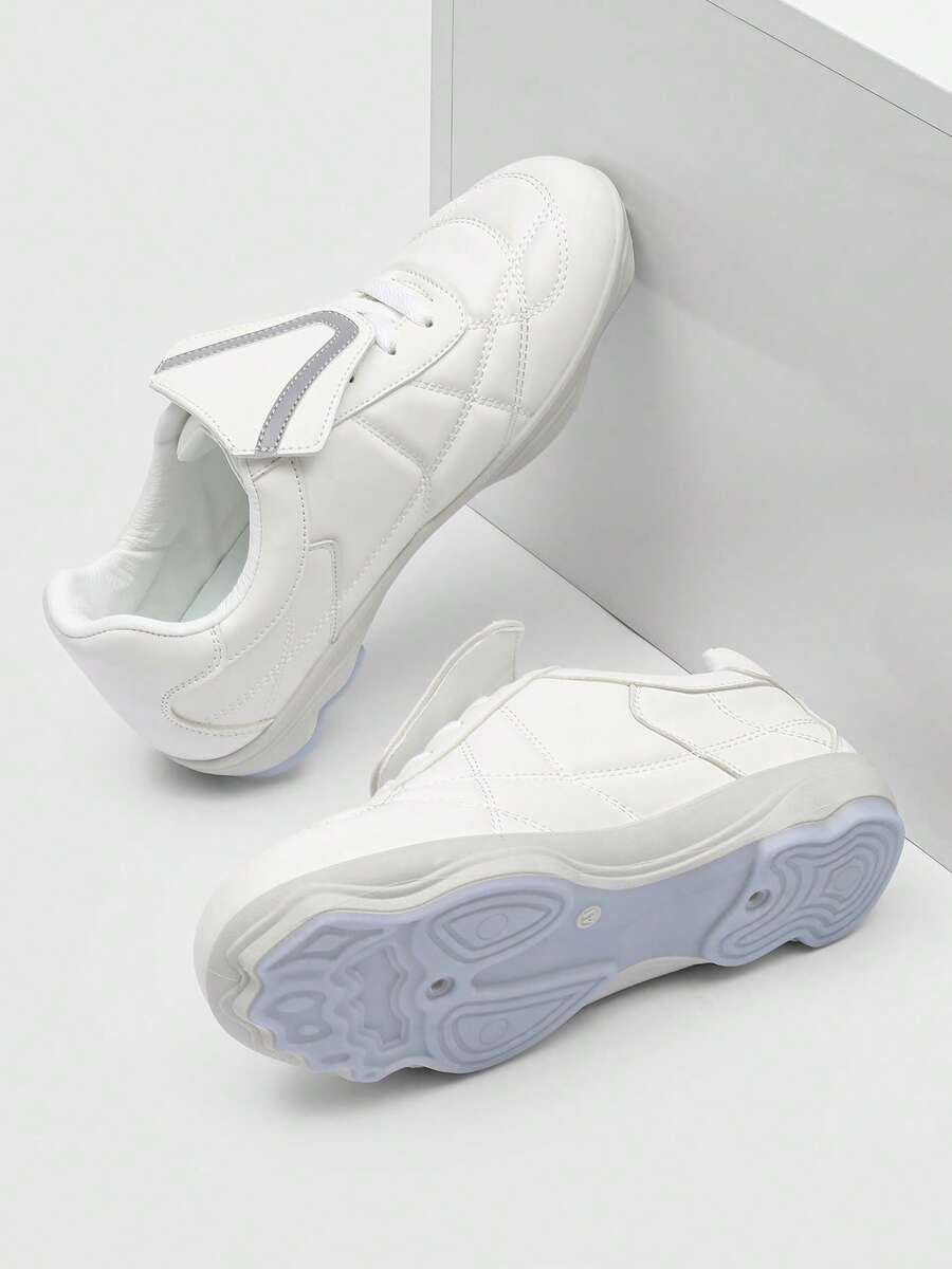 High Quality Men's Versatile Fashionable Casual Sneakers, Soft Sole Comfortable Niche Design Korean Style Skateboard Shoes - White - View 1