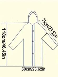 1/2 piezas Impermeable de estampado de leopardo de EVA - a prueba de viento y agua, adecuado para viajes, ciclismo, senderismo, chaqueta gruesa de Body completo - portátil con botones - Impermeable de mujer - Ver 7