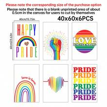 1/6 Stücke/Set LGBTQ+ Pride Leinwand Poster, Regenbogen-Themen Wandkunst Dekoration, lebendiges mehrfarbiges Design, mit den Zitaten "Happy Pride", "Love Is Love", "Love Is Never Wrong", Gleichberechtigung & Inklusion Heimdekoration, Gemälde, moderne Pride Month Wanddekoration, Wohnzimmer Schlafzimmer Apartment Ästhetik Ornament, minimalistischer Regenbogen-Muster, Innenraum Wandbehang Kunst, optional mit Rahmen - Mehrfarbig - Übersicht 45