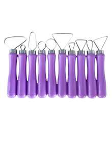10Pcs Multicolored Handle Pottery Clay Cutter Set Sculpting Trimming Scraping Art Tools - Multicolor - View 11