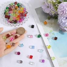 100 hạt vuông acrylic trong suốt 10mm để làm trang sức DIY - Hạt hình khối đa giác lấy cảm hứng từ bầu trời đầy sao, thích hợp làm vòng tay và dây chuyền, lý tưởng cho việc làm đồ thủ công và phụ kiện thời trang. - Nhiều màu - Xem 4