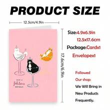 1 Thiệp chúc mừng sinh nhật hình mèo uống cocktail "Chúc mừng sinh nhật tuyệt vời!" (Kèm phong bì) - Thiệp chúc mừng hình những chú mèo dễ thương trong ly rượu vang. - nhiều màu - Xem 7