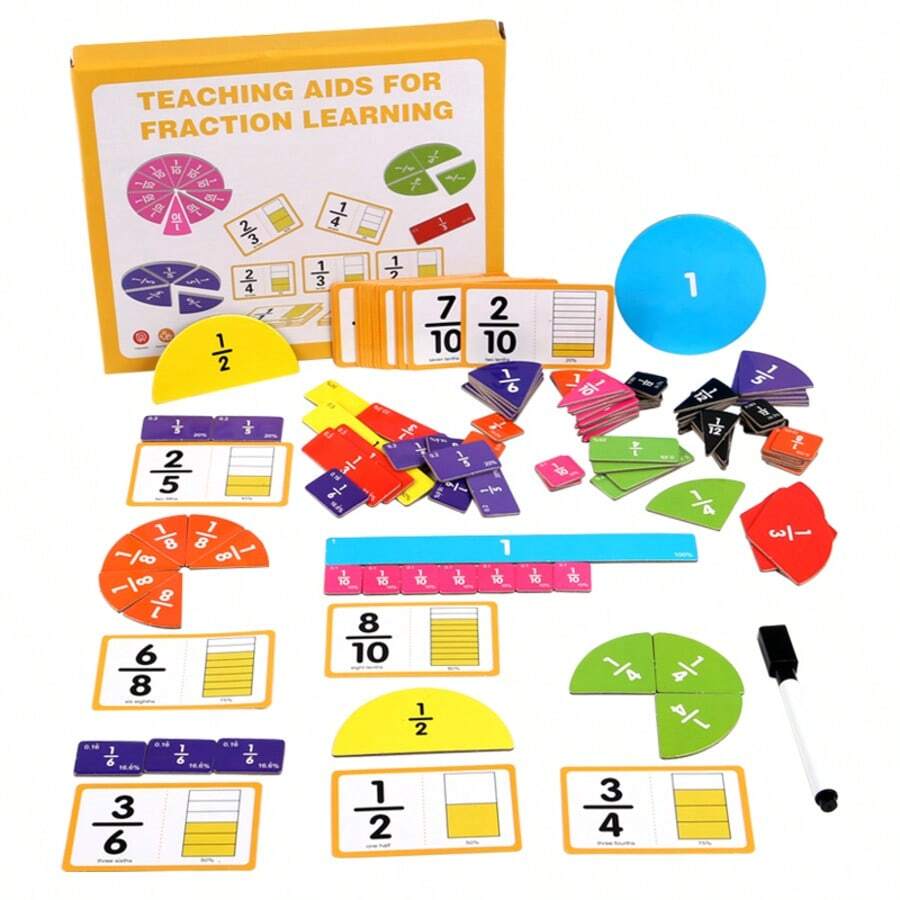 Herramientas de aprendizaje de matemáticas para niños, ayudas de aprendizaje de fracciones, juguetes educativos de aprendizaje de matemáticas