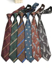 1条佩斯利花纹手工男女通用领带，适合休闲、商务、街头风、日常穿着、派对、礼品等场合。 - 彩色 - 查看 9