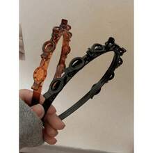 2pcs/1pc Style Braiding Tool Slouchy Hairpin For Women, Summer Hair Clip For Washing Face And Hair Bangs, Headband For High Skull Decoration ,Gifts ,Hair Hoop Hairband For Women Hair Accessories Head Accessories - 黑色 - 查看 1