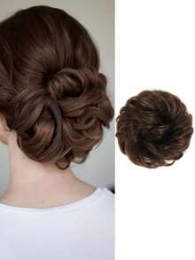 Tóc giả tổng hợp, dây buộc tóc, tóc xoăn bồng bềnh, dây buộc tóc cỡ lớn, dây chun, búi tóc, tóc nối, dụng cụ kéo sợi chịu nhiệt cao, búi tóc hoa, tóc nối dành cho nữ, nụ hoa - Nhiều màu - Xem 13