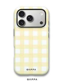 GIIPPA 一款浅黄色和白色格子图案的 17 Pro Max手机壳，也适用于 16 Pro Max、15 Pro Max、14 Pro Max，韩版时尚趣味手机壳，兼容11/12/13/14/15/16 Pro Max Plus，优雅设计男女皆宜，是圣诞节、情人节、复活节、婚礼季和生日送给女友的理想礼物。 - 多色2 - 查看 1