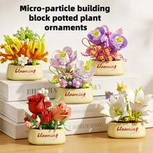12pcs Micro Granule Flower Pot Building Block Set/Building Block Flower Pot, Eternal Spring/Suitable For Desktop Decoration, Display Collection/ Floral Art, Create Warm Home/A Wonderful Gift For Family, Friends, Couples/Made Of ABS Material - Multicolor - View 7