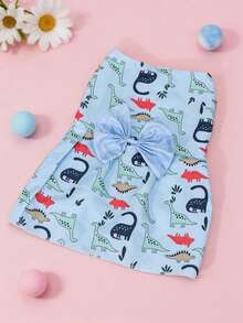 甜美可愛風格寵物公主裙，由無彈性輕量聚酯纖維布料製成，設計有可愛蝴蝶結裙擺與卡通印花圖案，狗狗裙、寵物蝴蝶結裙，適合狗狗與貓咪的夏季服飾，非常適合泰迪犬在春夏穿著，也可作為節慶寵物裝扮。本商品材質無彈性且尺寸偏小，建議訂購大 1 至 2 號 - 彩色 - 查看 8