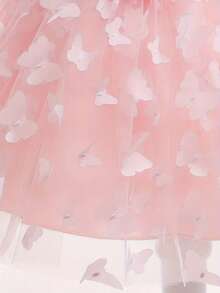 Baby Girls' Elegant Bow Decor Dress, Infant Toddler Flower Girl Wedding Birthday Dress - Pink - View 7