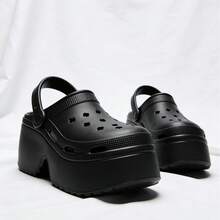 Sandal Bersol Tebal Bermotif Leopard Terbaru 2026, Sandal Selop Musim Panas untuk Pantai dan Taman, Sandal Platform Anti Selip untuk Wanita - Hitam - View 4