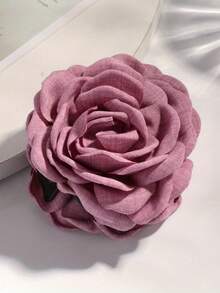 1个布艺3D玫瑰花发夹，玫瑰花造型发饰，适合日常佩戴和优雅的户外场合。 - 彩色 - 查看 20