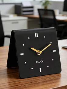 1pc Creative Small Desk Clock, Modern Design Desktop Decor, Silent Clock, Student Bedroom Bedside Clock, Student Classroom Office Desk Decoration, Home Living Room Bedroom Wall Clock - Dial Clock - View 2