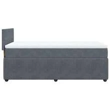vidaXL Boxspringbett Mit Matratze Dunkelgrau 90x190 Cm Samt - Grey - View 9