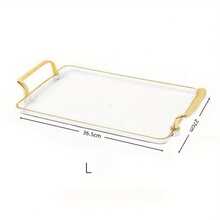 1 khay acrylic viền vàng chất lượng cao, khay đựng đồ dùng văn phòng đa năng, thích hợp để đựng mỹ phẩm/trang sức/đồ uống trong nhiều trường hợp khác nhau. - Xám - Xem 9