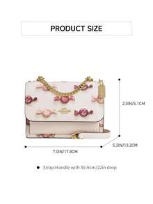 Coach 18 Kiểu Túi Đeo Chéo Nữ Họa Tiết Kẹo Dễ Thương, Túi Xách Nhỏ Có Dây Đeo Điều Chỉnh Được - màu trắng nhạt - Xem 11