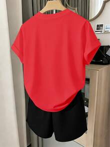 2pcs Tween Girl Disney Lilo & Stitch Ripped Creative Unisex Kids T-Shirt & Shorts Set, Cotton Breathable Summer Casual Versatile Short Sleeve Set, Children's Sporty Style Cartoon Print T-Shirt Set, Suitable For Daily Wear, Versatile And Not Stuffy, Ideal For Spring And Summer Wear, Vacations, Outdoor Activities, Amusement Park Outfits, And Can Also Be Used As Children's Gifts. - 彩色 - 查看 3