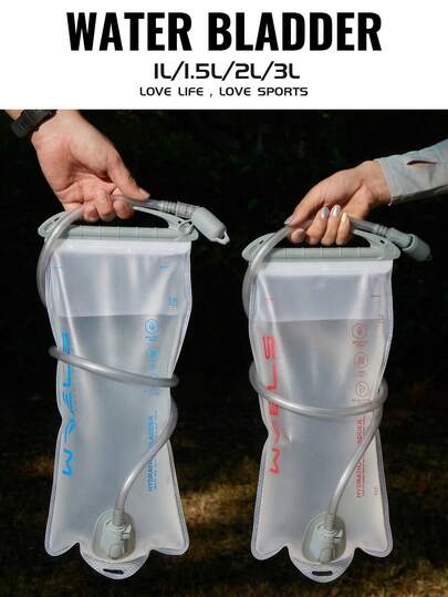  1PC Solid-Color WRELS Water Bag, Featuring Quick Water Filling, Hangable Design, Pressure Resistance, Shatterproof Construction, Excellent Sealing Performance, And Portable Drinking. It Can Be Placed In A Backpack And Is Ideal For Outdoor Cycling, Camping, Fitness, And Travel.