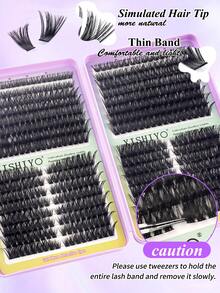 560片装豪华假睫毛套装，浓密纤长，80AD+100AD，10-16毫米，DIY睫毛套装，超浓密，自然逼真，超柔软轻盈，可重复使用，单根仿貂毛睫毛，适合居家、日常、婚礼、约会、派对、音乐节、圣诞节等各种场合。 - 查看 4