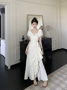 Women Long Dresses - White - View 1