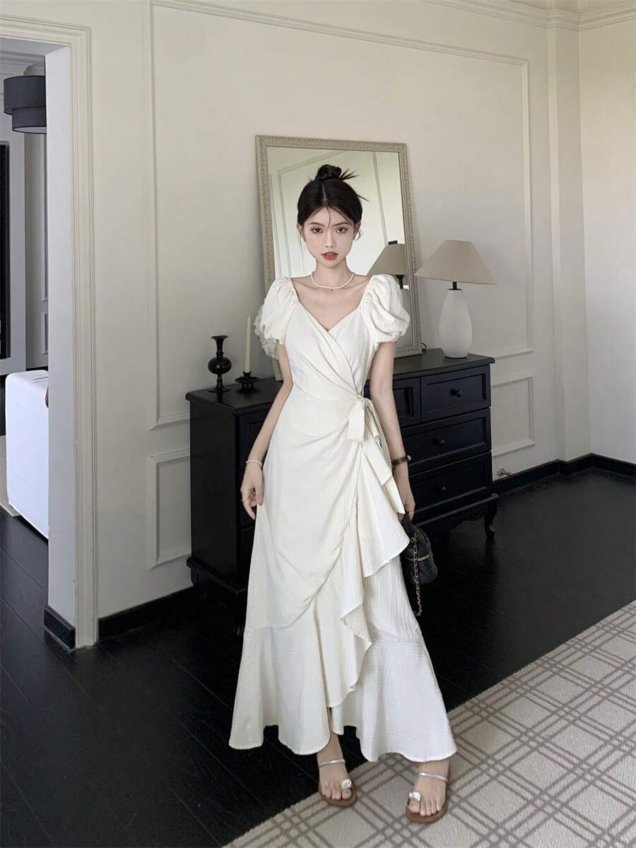 Women Long Dresses - White - View 1