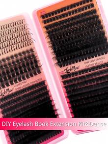 1360PCS/680PCS DD Curl Lash Clusters Kit With Ultra-Dense, Waterproof, Long-Lasting Lashes, Velure, Fairy, Flora, Muse Styles, Mixed Length 8–16mm (0.31–0.68inch), 50D/80D/100D/120D, Manga & Wet Look, Hybrid Volume Look, Beginner-Friendly, Includes Lash Glue, Tweezers, Perfect For DIY Eyelash Extensions At Home, Ideal For Daily Makeup, Weddings, Halloween, Christmas, Special Occasions - màu đen - Xem 9