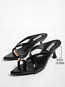 5cm New Colorblock Minimalist Wedge Thong Sandals, Women's Open Toe High Heels For Summer 2025,Kitten Heels,Flip Flops - Black - View 9