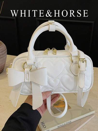 新款保龄球造型绗缝单肩包，多功能手提包/斜挎包，女士适用