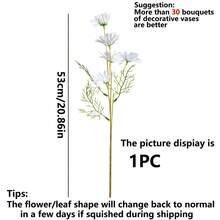 1PC/2PCS/6PCS Chamomile Simulation Flower, European Table Small Daisy Fake Flower Home Decoration, Small Wild Chrysanthemum Flower For Spring Summer Home Table Decor - White - View 2