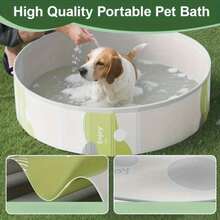 Available In Two Sizes: Medium 100cm And Large 120cm, Both With Adjustable Pool Width. This Foldable Pet Bathtub Is A Portable Pet Swimming Pool, Very Suitable For Outdoor Recreation And Bathing. The Product Is Easy To Carry And Has A Durable Design. - White 47.5 X 11.8 Inches - View 8