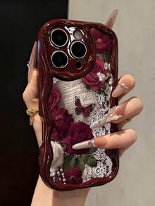Ốp lưng điện thoại mềm mại vẽ hình bướm và hoa hồng, tương thích với iPhone 17/17 Pro Max/ 16/16 Pro/16 Pro Max/15/XR/7P 8P/P12 Pro Max/P13 Pro Max/P14 Pro Max/P13/P14/P11/P12/P14, ốp bảo vệ dày dặn, dễ thương và thời trang. - Nhiều màu - Xem 1