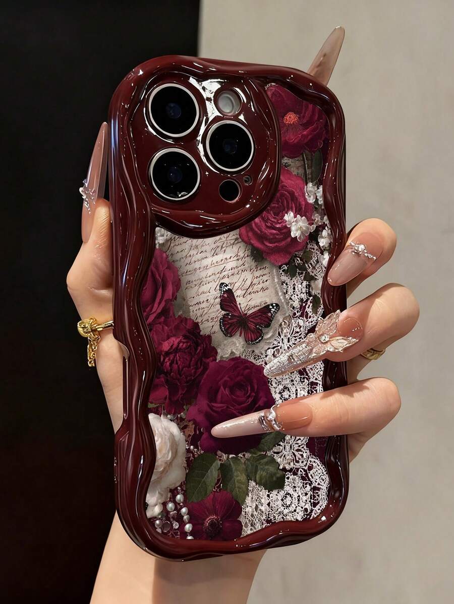 Ốp lưng điện thoại mềm mại vẽ hình bướm và hoa hồng, tương thích với iPhone 17/17 Pro Max/ 16/16 Pro/16 Pro Max/15/XR/7P 8P/P12 Pro Max/P13 Pro Max/P14 Pro Max/P13/P14/P11/P12/P14, ốp bảo vệ dày dặn, dễ thương và thời trang. - Nhiều màu - Xem 1