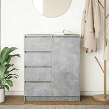 vidaXL Sideboard Mit Schubladen Betongrau 71x35x84 Cm Holzwerkstoff - Grey - View 3