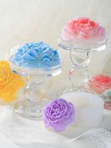 4pcs/Set 3D Multi-Layer Floral Silicone Mold, Detailed Flower Shapes, Suitable For Plaster, Resin, Candle And Other DIY Materials, Practical Tool For Handmade Decor And Home Beautification, Elevates Artistic Ambiance - Clear - View 8