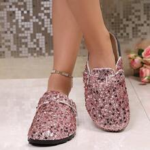 1 đôi sandal nữ đế dày đính sequin mới, thời trang và đa năng, thích hợp cho các buổi đi chơi và tiệc tùng. - Dép nữ - Xem 13