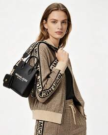 Michael Kors Mirella Women's Handbag Set With Wallet, Includes Adjustable Strap, Small Tote Shoulder Bag, Ladies Work Commute Tote - Black - View 2