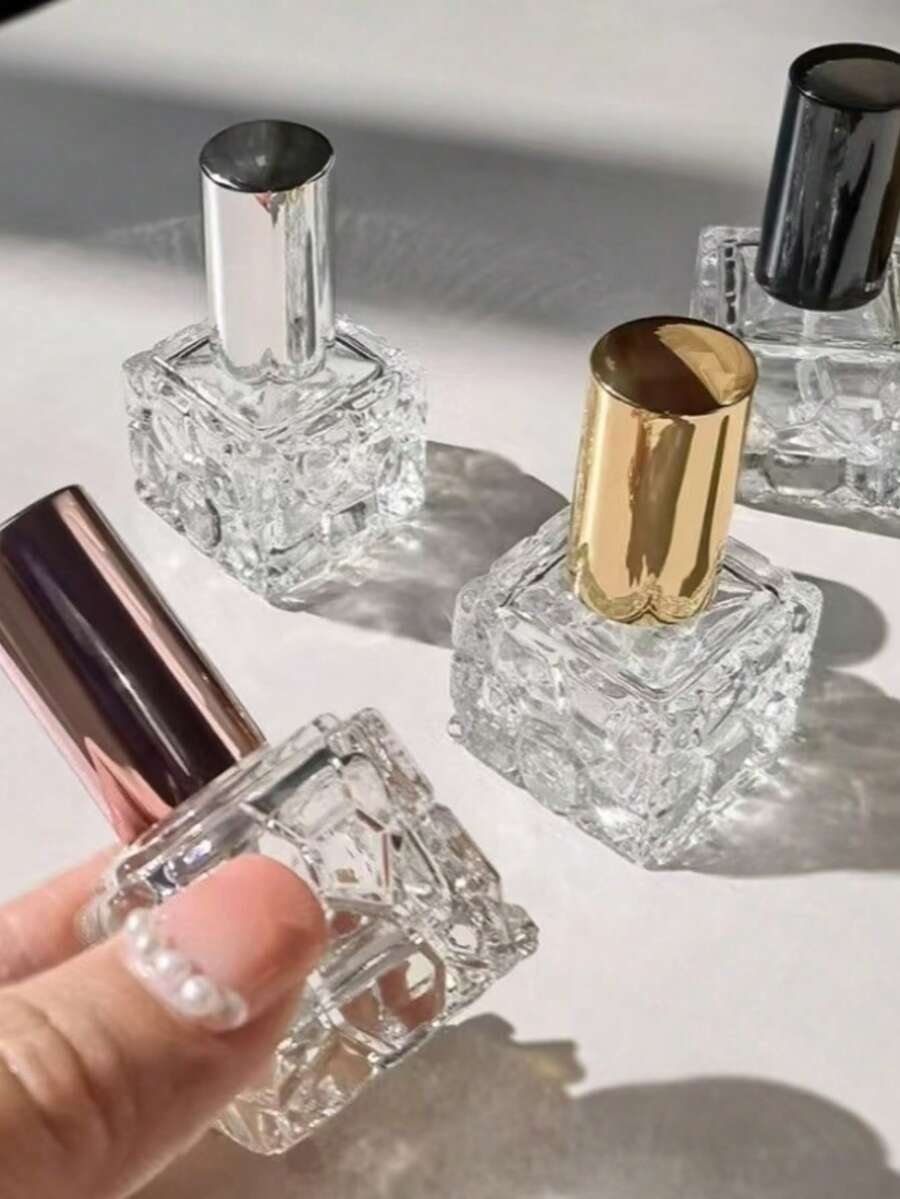 Chai xịt nước hoa màu vàng hồng 10ml, nắp vặn, chai mẫu nước hoa hình khối, chai nước hoa có thể tái sử dụng. - Nhiều màu - Xem 1