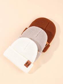 3/1pc Set Infant Knitted Hat Combination, Autumn/Winter Children's Knitted Hat, Suitable For Boys And Girls, Can Match All Outfits, Fashionable Versatile Style, Pig Nose Design, Classic And Fun, Baby Accessories, Daily Wear And Gift Choice, Valentine's Day And Thanksgiving Gift, Christmas Gift, Comfortable, Breathable, Skin-Friendly, Soft Baby Knitted Warm Hat - Multicolor - View 8