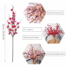 3 buc/set muguri de flori de prun artificiale, 25,2 inci (64 cm), flori artificiale, plante artificiale, trandafir roșu, roz, alb, material PE, potrivite pentru decorațiuni de dormitor școlar, birou, evenimente de petrecere, decorațiuni de petrecere de ziua de naștere, intrare acasă, hotel, restaurant, sufragerie, dormitor, petrecere de nuntă, decorațiuni de grădină de bucătărie, decorațiuni pentru sezonul nunților, utilizare interioară/exterioară, decorațiuni pe tot parcursul anului - Multicolor-B - Vizualizare 3