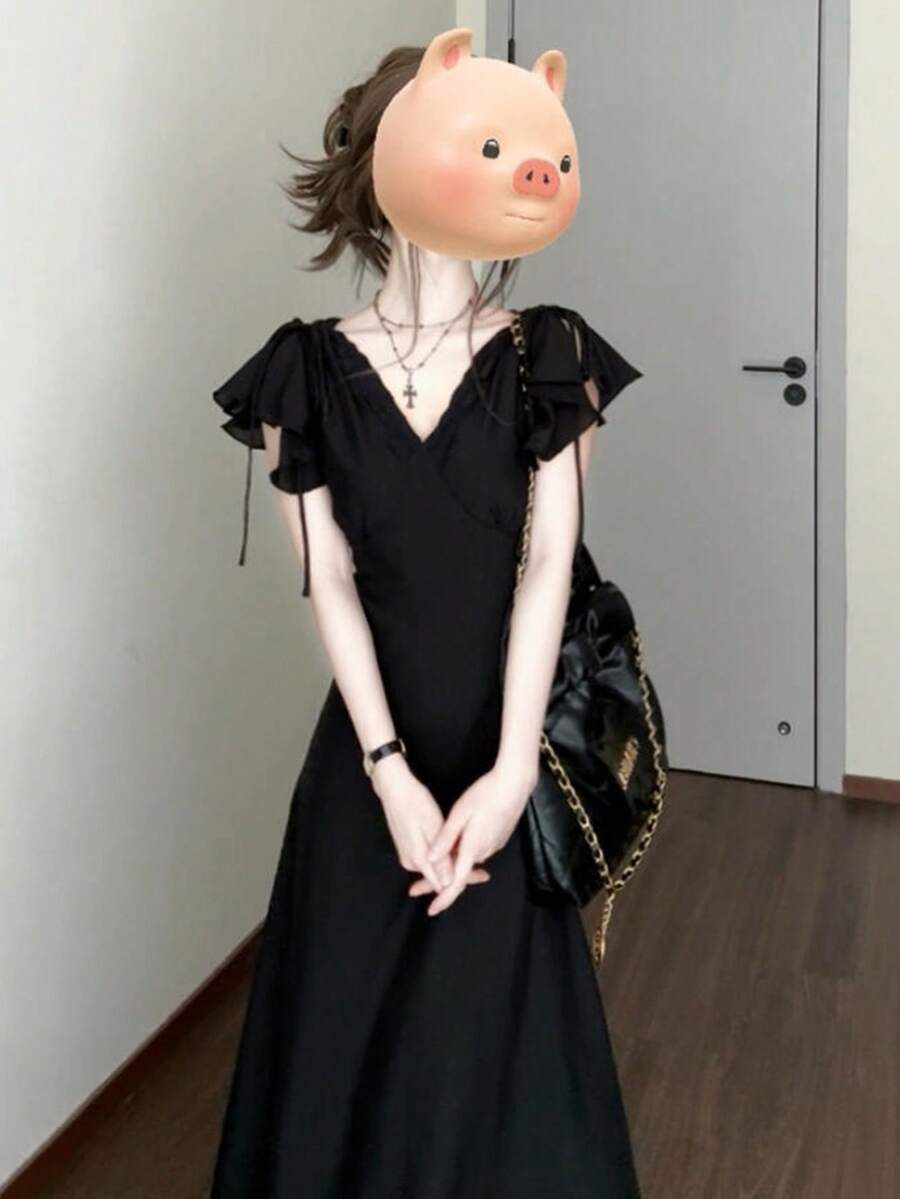 Women Long Dresses - Black - View 1